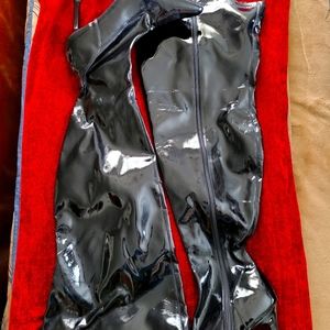 Patent Leather Thigh High Boots